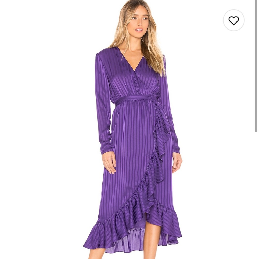 L’Academie Midi Purple Ruffle Dress Revolve Jewel Tones Royal Fall